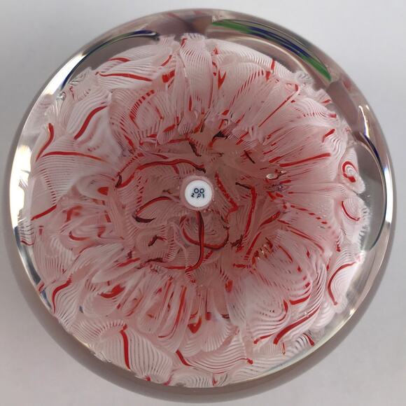 Perthshire PP47 2001 Blue Lampwork Flowers Triangular Design Lace LE Paperweight - Picture 3 of 13